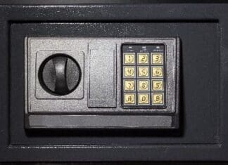 Safe,box,in,hotel,with,digital,lock