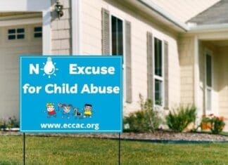 April is National Child Abuse Prevention Month Eccac Yard Sign For April 2022 Copy