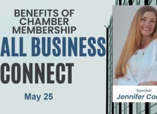 Small Business Connect Hosts Chamber Membership Director Jennifer Cooper May 25th Small Bus Connect Header